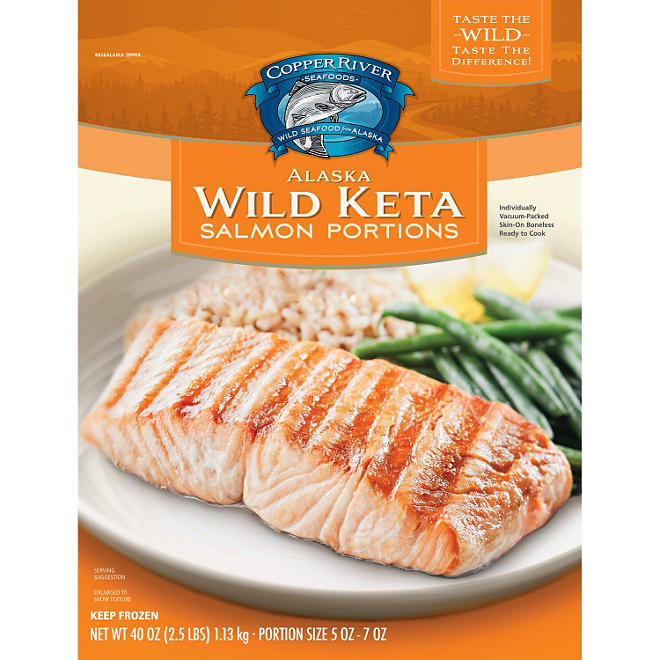 Copper River Alaska Wild Keta Salmon Portions (2.5 lb. bag)