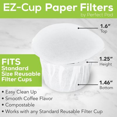 Perfect Pod EZ Cup 2.0 Filters Disposable 100 Biodegradable