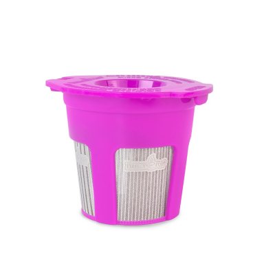 Perfect Pod Cafe Fill Value Pack with 2 Reusable K-Cup Pods +200 Cafe Filters Coffee Filters + EZ-Scoop Integrated Scoop with Funnel, Pink. Purple.