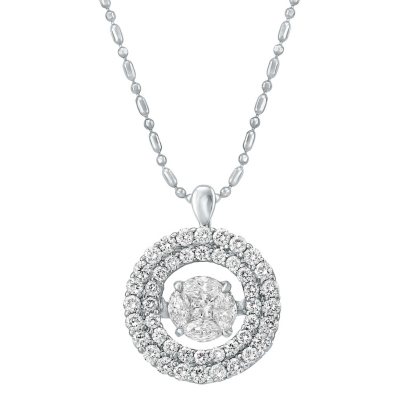 1.00 ct. t.w. Dancing Diamond Pendant in 14K White Gold