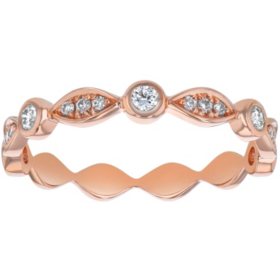 Stackable 0.25 CT. T.W. Diamond Anniversary Band in 14K Gold (Assorted Colors)