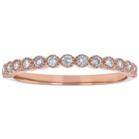 Stackable 0.25 CT. T.W. Diamond Milgrain Anniversary Band in 14K Gold (Assorted Colors)