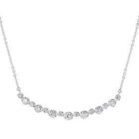 S Collection 1 CT. T.W. Curved Bar Necklace in 14K White Gold
