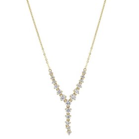 S Collection 1.25 CT. TW. Diamond Lariat Necklace in 14K Yellow Gold		