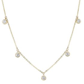 0.75 CT. TW. Bezel Set Chandelier Diamond  Necklace in 14K Yellow Gold		