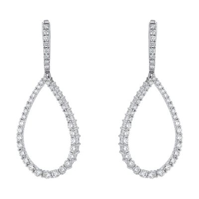 S Collection 1.50 CT. T.W. Diamond Pear Shaped Earrings in 14K White ...