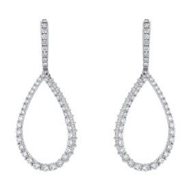 S Collection 1.50 CT. T.W. Diamond Pear Shaped Earrings in 14K White Gold