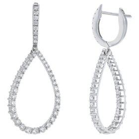 S Collection 1.50 CT. T.W. Diamond Pear Shaped Earrings in 14K White Gold