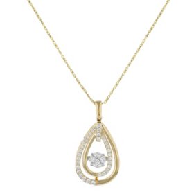 S Collection 0.75 CT. T.W. Dancing Diamond Pendant in 14K Two-Tone Gold