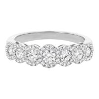 0.75 CT. T.W. Round Cut Scalloped Halo Diamond Ring in 14K Gold
