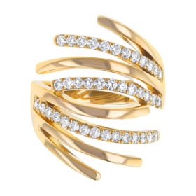 0.75 CT. T.W. Round Cut Layered Spray Diamond Ring in 14K Gold