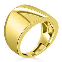 14K Italian Yellow Gold Polished Curved Ring