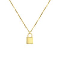 14K Yellow Gold High Polish Padlock Pendant on 16-18" chain with Lobster Clasp