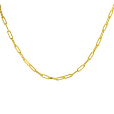 18K Gold Paperclip Burst Monogram Pendant Necklace - A