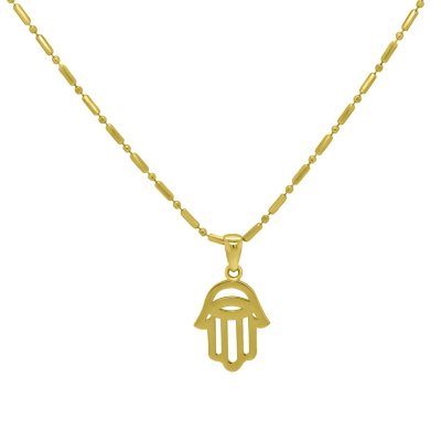 Solid gold hamsa deals pendant