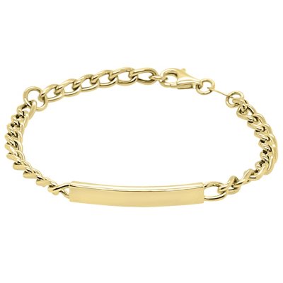 14K Yellow Gold Mens ID Bracelet