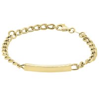 Mommy and Me 14K Yellow Gold Curb Link ID Bracelet with Lobster Clasp