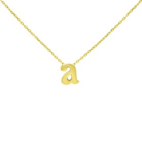 Mommy and Me 14K Yellow Gold Lowercase Initial Pendant, 13-15" 