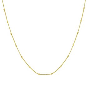 Mommy and Me 14K Yellow Gold Beaded Station Necklace, 11-15"