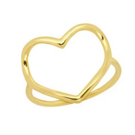 14K Yellow Gold High Polish Cutout Heart Ring