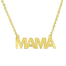 High Polish Mama Necklace in 14K Gold, 16-18"