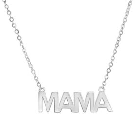 High Polish Mama Necklace in 14K Gold, 16-18"