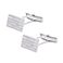 Striped Rectangle, variant on Men's Cufflinks in Sterling Silver