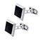 Onyx Square, variant on Men's Cufflinks in Sterling Silver