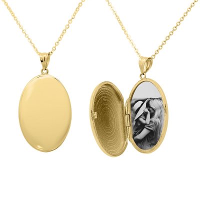 Oval locket necklace gold deals