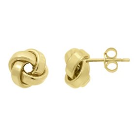 14K Yellow Gold Love Knot Stud Earrings 