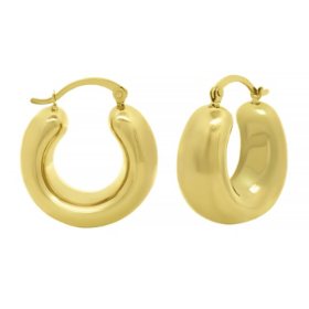 Puffy Hoop Earrings in 14K Gold