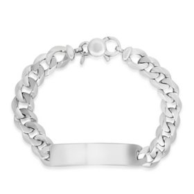 ID Curb Chain Bracelet in Sterling Silver