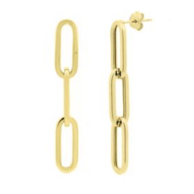 Paperclip Dangle Earrings in 14K Gold