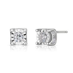 0.95 CT. T.W. Diamond Earrings in 14K White Gold