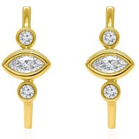 0.95 CT. T.W. Diamond Earrings in 14K Yellow Gold