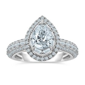 1.95 CT. T.W. Pear Shaped Diamond Ring in 14K White Gold