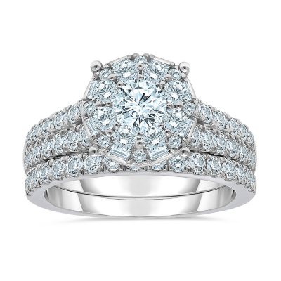 1.95 CT. T.W. Diamond Ring Set in 14K White Gold, 8