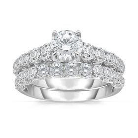 1.95 CT. T.W. Diamond Bridal Set in 14K White Gold