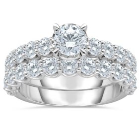 2.95 CT. T.W. Diamond Birdal Set in 14K White Gold