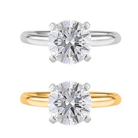 Lab Created Round Cut Solitaire Diamond Ring in 18K Gold