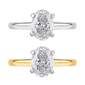 Lab Created Oval Cut Diamond Solitaire Ring in 18K Gold