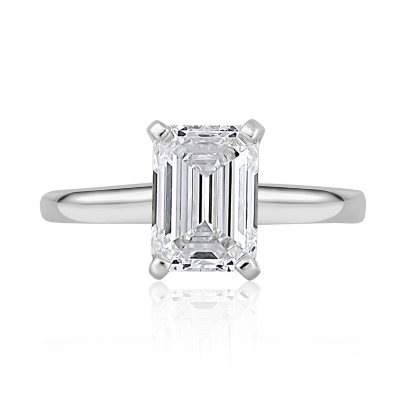 Lab Created Diamond Emerald Cut Solitaire Ring in 18K Gold - Sam's Club