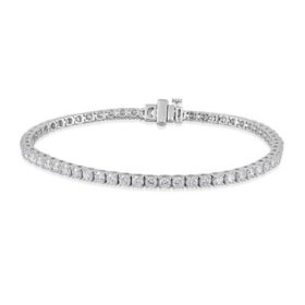 Lab Created Round Cut Diamond Tennis Bracelet in 18K White Gold