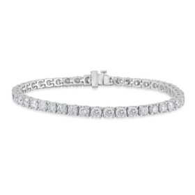 Lab Created Round Cut Diamond Tennis Bracelet in 18K Gold