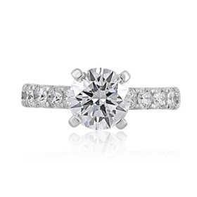 Lab Created Diamond Round Cut Ring in 18K White Gold
