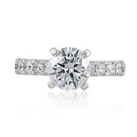 Lab Created Round Cut Diamond Ring in 18K Gold