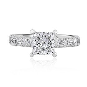 Lab Created Diamond Princess Cut Ring In 18K White Gold