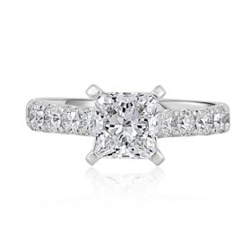 Lab Created Princess Cut Diamond Ring In 18K Gold