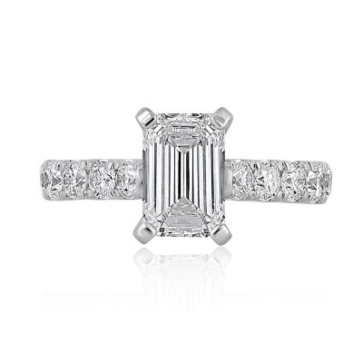 Lab Created Emerald Cut Diamond Ring in 18K White Gold - Sam's Club