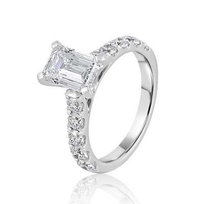 Lab Created Emerald Cut Diamond Ring in 18K Gold Sam s Club
